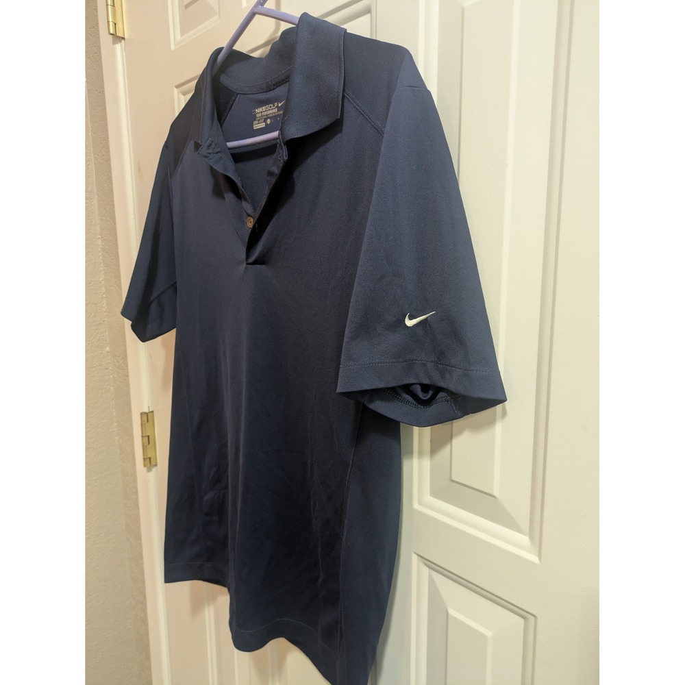 Nike Golf Tour Performance Dri-FIT Polo Shirt Mens Small Navy Blue Short Sleeve - Picture 2 of 6